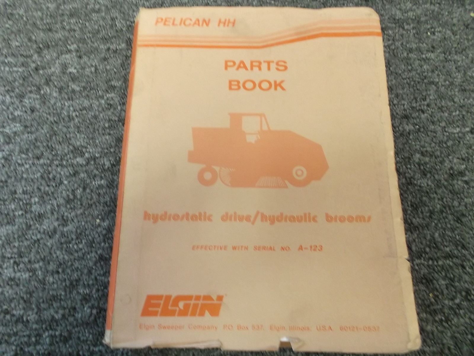 Elgin Pelican HH Street Hydrostatic Drive Sweeper Parts Catalog Manual