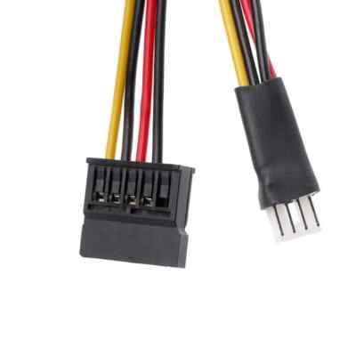 4-Pin FDD Floppy Male To 15-Pin SATA Female Converter Adapter Power Cable Cord L