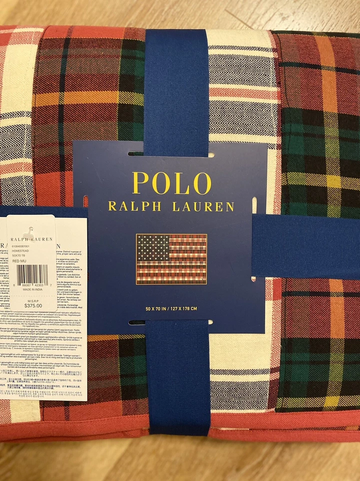 Polo Ralph Lauren HOMESTEAD Blanket 50” x 70” American Flag Throw MSRP $375 🇺🇸 - Image 4 of 4