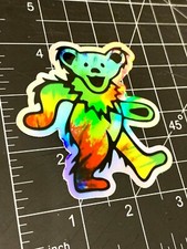 Grateful Dead Dancing Bear Holographic Premium Sticker 3x3 Jerry Garc a