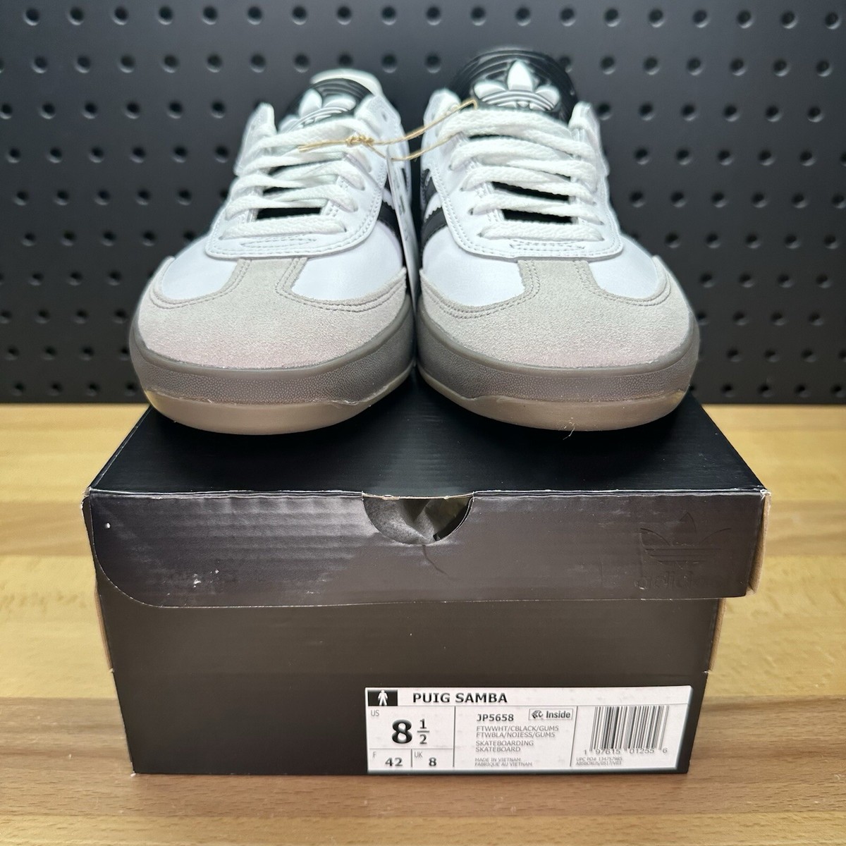 Adidas Puig Samba White Black Gum Skateboarding Shoe JP5658