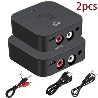2Pcs NFC Bluetooth 5.0 Empfänger 3.5mm AUX Cinch Buchse Wireless Audio Adapter