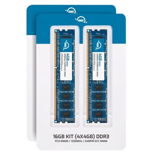 OWC 16GB (4x4GB) DDR3 1333MHz 2Rx8 ECC Unbuffered UDIMM 240pin Memory RAM - Picture 2 of 7