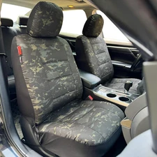 For Nissan Frontier 2023 Dark Army Camo Canvas Car Seat Covers Front Set