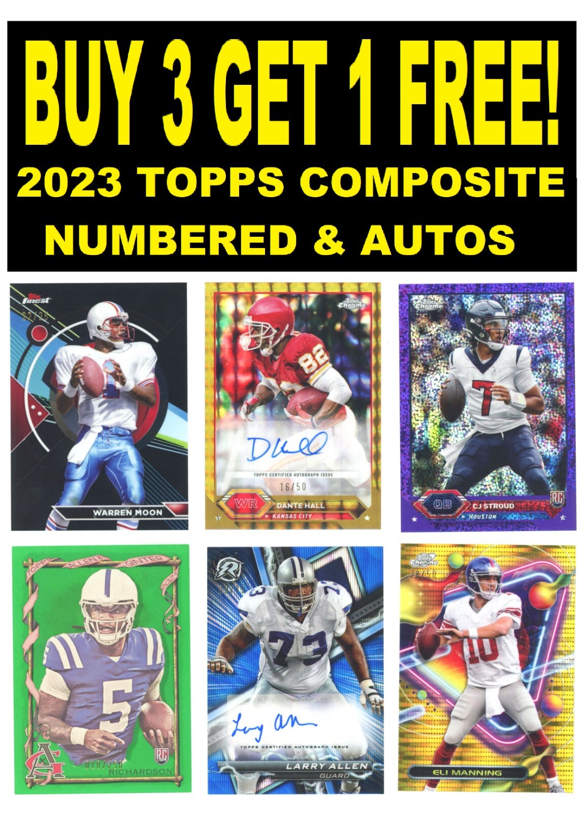 2023 Topps Composite Football NUMBERED & AUTO (BUY 3 GET 1 FREE) You Pick/Choose