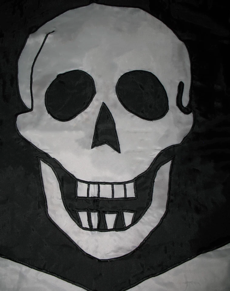 Bandera de 2 capas de nailon 3x5 bordada cosida Jolly Roger Edward England Pirate 300-D Foto 3 de 3