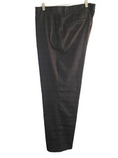 Mens Izod XFG 100 Poly Black Flat Front Cuffless Casual Pants sz 38x32