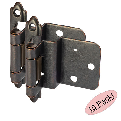 *10 Pack* Cosmas 15628-ORB Oil Rubbed Bronze 3/8'' Inset Cabinet Hinge (Pair)
