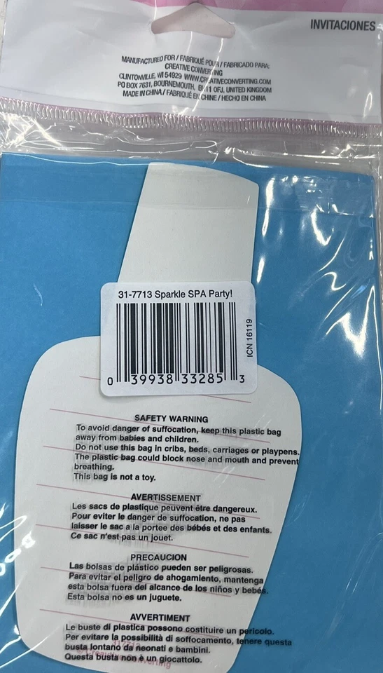 Sparkle Spa Party Invitation Postcard,Pack of 8 - Image 2 of 2