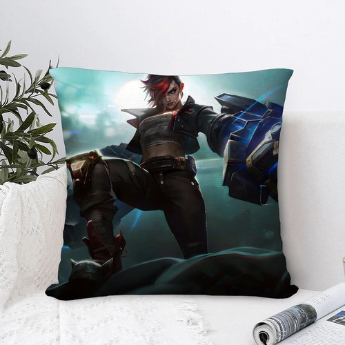 VI ARCANE L-League of Legends Pillow Case Sofa Print Plush Square Cushion Covers - Picture 30 of 31