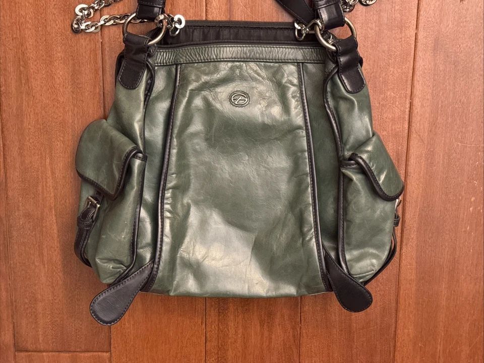 Francesco Biasia Bolso de Hombro Mujer Cuero Verde Bolso Cartera Asa Superior Foto 2 de 4