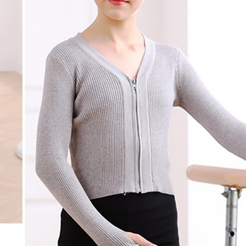 Kids Girls Cardigan Ballet Warp Sweater Shrug Solid Color Top Gymnastic Jacket - Picture 24 of 46