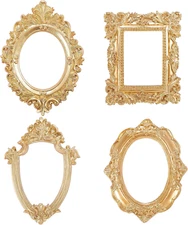 Abaodam 4 Pcs Vintage Resin Picture Frame Mini Gold Frames Antique Photo Frame W