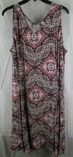 Kim Rogers Womens Sleeveless V neck Pink Springfest Dress Size Plus 2X