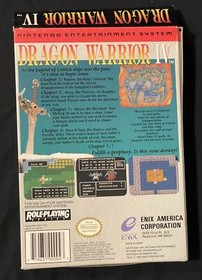 DRAGON WARRIOR IV NES BOX ONLY NINTENDO SEAL NICE ENIX