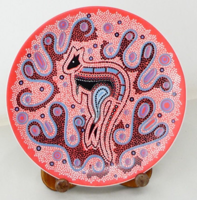 BARIBUNMA Känguru Traumteller 20 cm Volkskunst Australien Aborigines Pam Hall