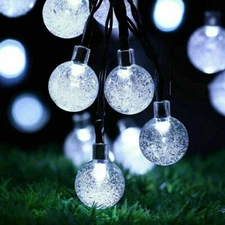 50 Led Solar String Light Outdoor Waterproof Crystal Globe Light for Garden Yard