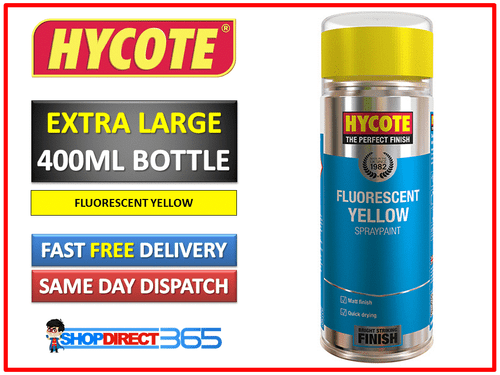 Hycote Fluorescent Bright Neon Spray Paint Aerosol Auto Car Hi Vis Metal Plastic - Picture 3 of 6
