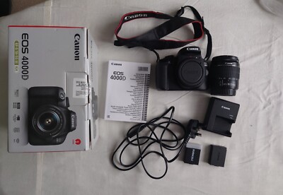 Canon EOS 4000D Camera with 18 55mm Lens BONUS Battery 8714574656182  UK