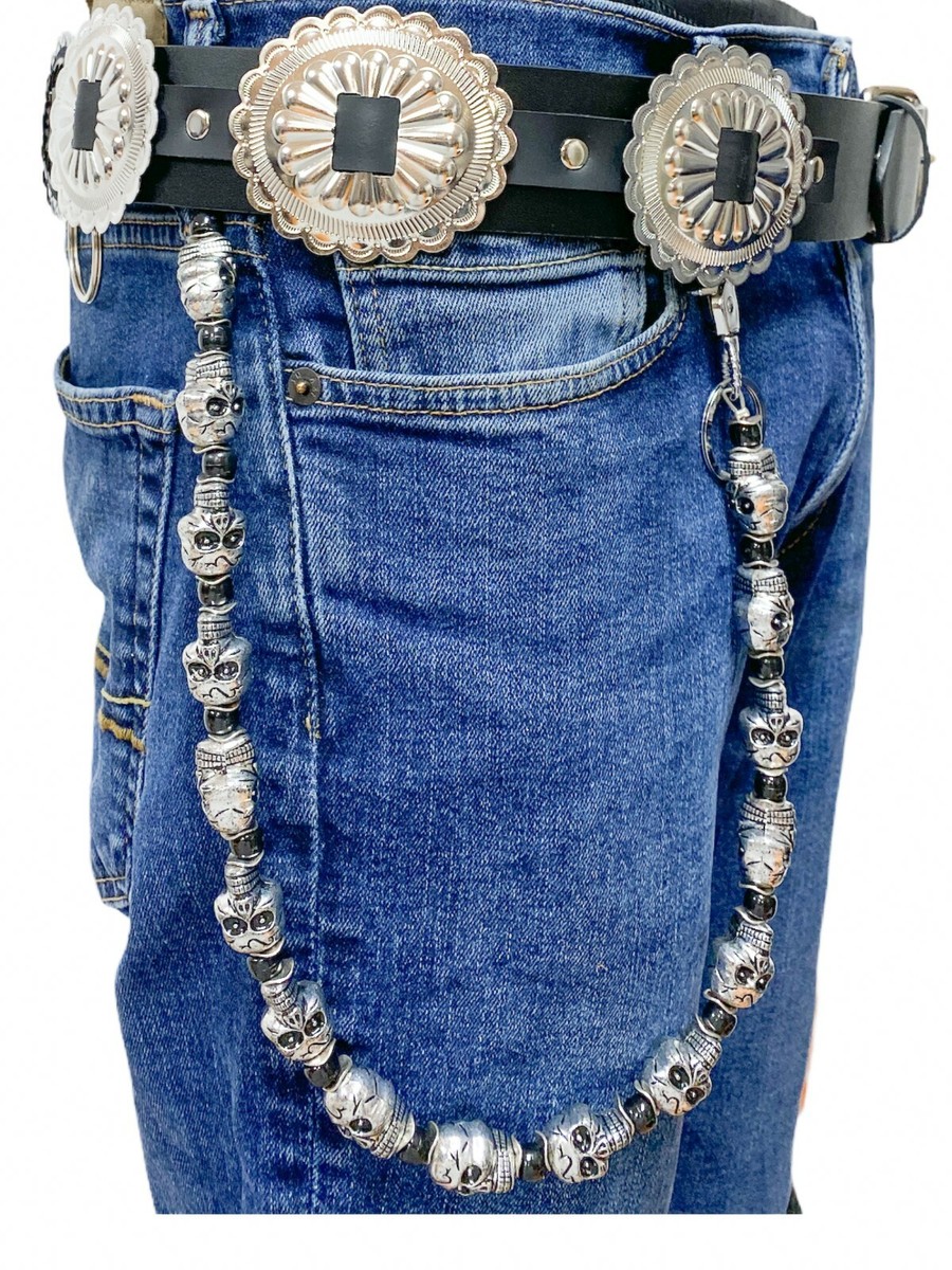 Large Concho Belt Genuine Leather Black Belt Punk Goth Rock Large Concho Belt Genuine Leather Black Belt Punk Goth Rock