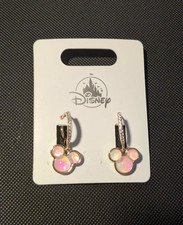 2026 Disney Theme Parks Mickey Mouse Icon Earrings Rose Opalescent Jewelry