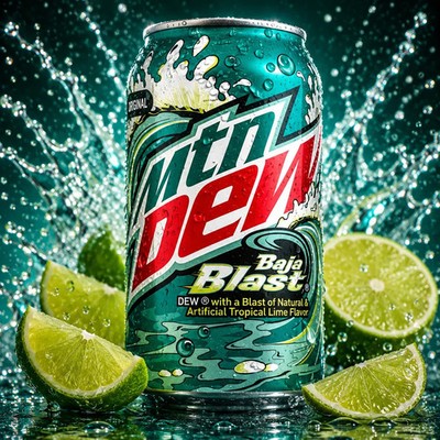Mountain Dew Baja Blast 12 x 355ml   Tropical Lime   USA Import   Koffeinhaltig