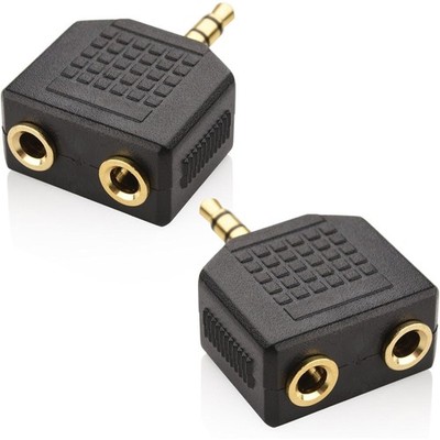Stereo Audio Klinke Adapter 3,5mm Stecker - 2x 3,5mm Buchse Y-Verteiler Splitter