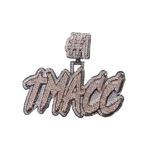 Authentic 3Ct Round Cut Real Moissanite Custom Letter Pendant 14K TwoTone Gold Plated