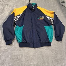 Vintage AC Delco Racing Jacket Mens Navy Yellow Colorblock Full Zip USA 90s