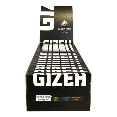 Gizeh Black (Extra Fine) Weiß, 20 Hefte à 100 Blatt, Heft mit Magnetverschluss