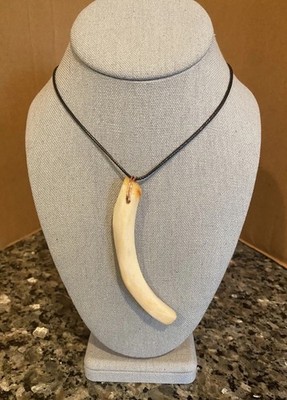 Animal Rib Bone Pendant Necklace, Spiritual Animal Rib Bone  Men's/Woman's