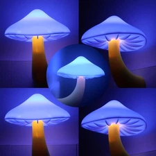 AUSAYE 5-Pack LED Sensor Mushroom Night Light Plug-in Lamp Blue Cute