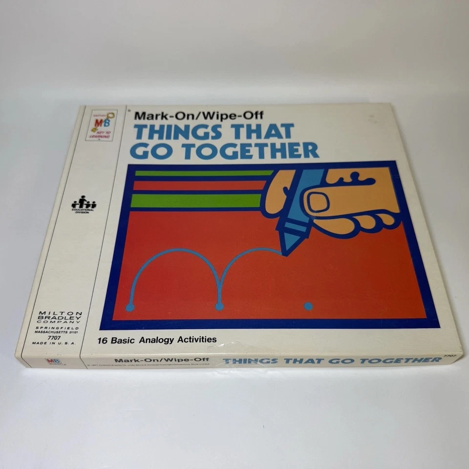 Milton Bradley Things That Go Together Mark On Wipe Off 7707 1977 Educational - Image 2 of 4