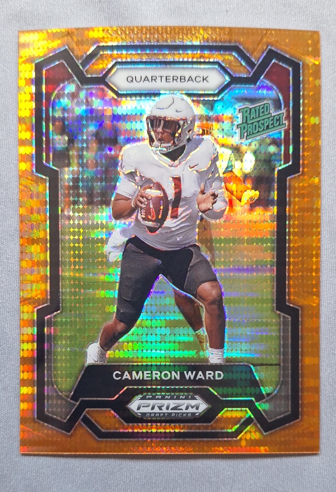 2024 Prizm Draft Picks - Rated Prospect Cameron Ward #199 Orange Pulsar 06/49