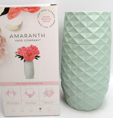 NEW in BOX Reinvented Flower Vase Amaranth Vase Company Mint Colored 7.5 x3.5 
