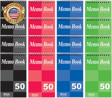 BAZIC Small Notebook Memo Size Pad, 3"X5" Spiral Top Bound, 50 Sheets Wirebound