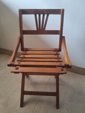 Ancienne Petite Chaise Pliante Pour Enfant,  Trés Bel État.  Vintage, Rétro Déco