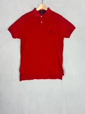 Polo Ralph Lauren, Men's Plain Red Collared Polo Top, Size Medium - Used