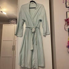 M&S MARKS & SPENCER GREEN/BLUE DRESSING GOWN SIZE M UK SIZE 12-14