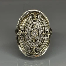 Handmade 925 Sterling Silver Moissanite Stone Men's Ring Ottoman Style Signet