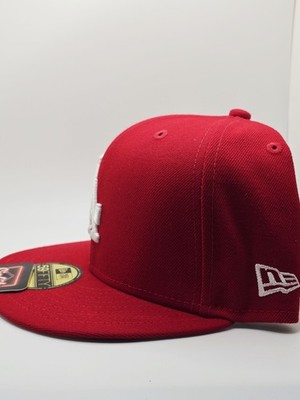 New Era Los Angeles Dodgers Re-Dub Red 59FIFTY Fitted Hat Cap Sz 7