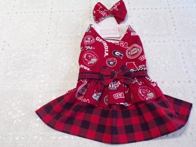 pet dog cheer dress,Univ. of Georgia Bulldogs, Small *(read size details)