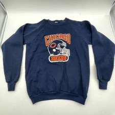 Vintage NFL Chicago Bears Helmet Sweatshirt Men XL Navy Blue Fleece Football