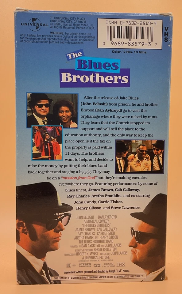 The Blues Brothers VHS 1980, 1998 John Belushi **Buy 2 Get 1 Free** Foto 2 de 3
