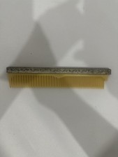 Vintage Silver Plated Dresser Vanity Comb   Celluloid Teeth   Art Deco Style