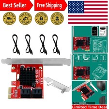6Gbps SATA III Expansion Card with 4-Ports for PCIE 3.0 - Easy Plug  Play