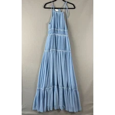 Lovers + Friends Lucy Tiered Maxi Dress Womens Small Blue Fairy Romantic Whimsy