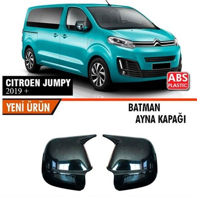 For Citroen Jumpy Side View Mirror Cover Bat Style Gloss Black 2 Pcs 2019-2025