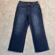 Judy Blue wide leg jeans women's 11/30 W30 L24 blue dark wash stretch straight