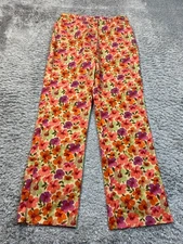 Susan Bristol Pants Women 6 Watercolor Floral Straight Leg Artsy Beachy Trousers